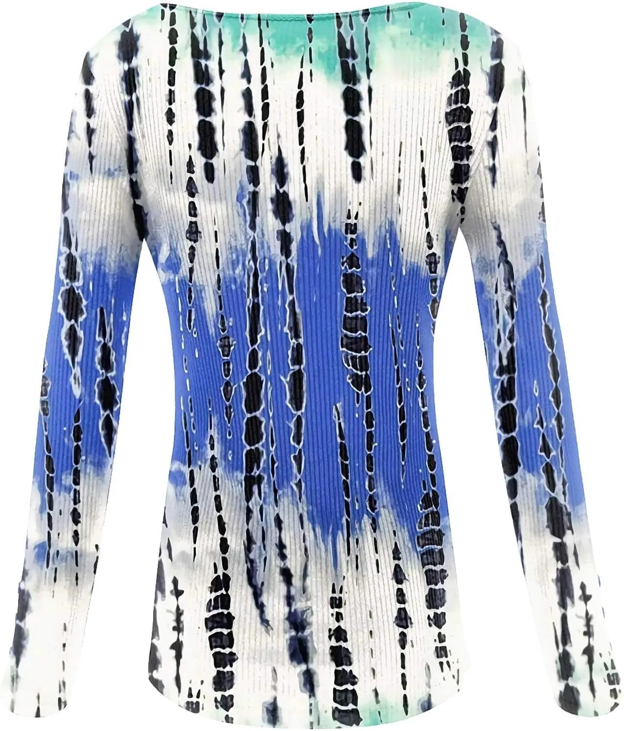 2023 Fall Winter Women's Tshirt Long Sleeve top Button lace Round Neck Gradient Print Casual Fashion Shirt Sexy Tunic