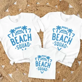 2024 Beach Squad Family Matching White T-Shirts