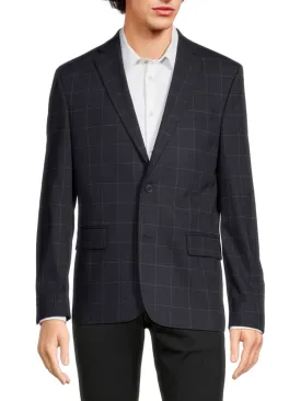 Ben Sherman Check Blazer, Navy