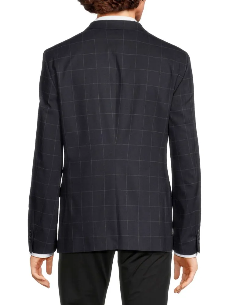 Ben Sherman Check Blazer, Navy