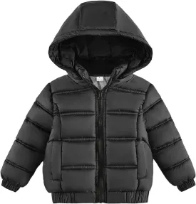 Boys Girls Winter Puffer down Jacket Warm Padded Thicken Coats Full Zip Hooded Parka Jackets Outerwear Clothes