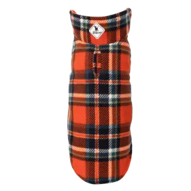 Fleece | Fargo Orange and Navy Plaid
