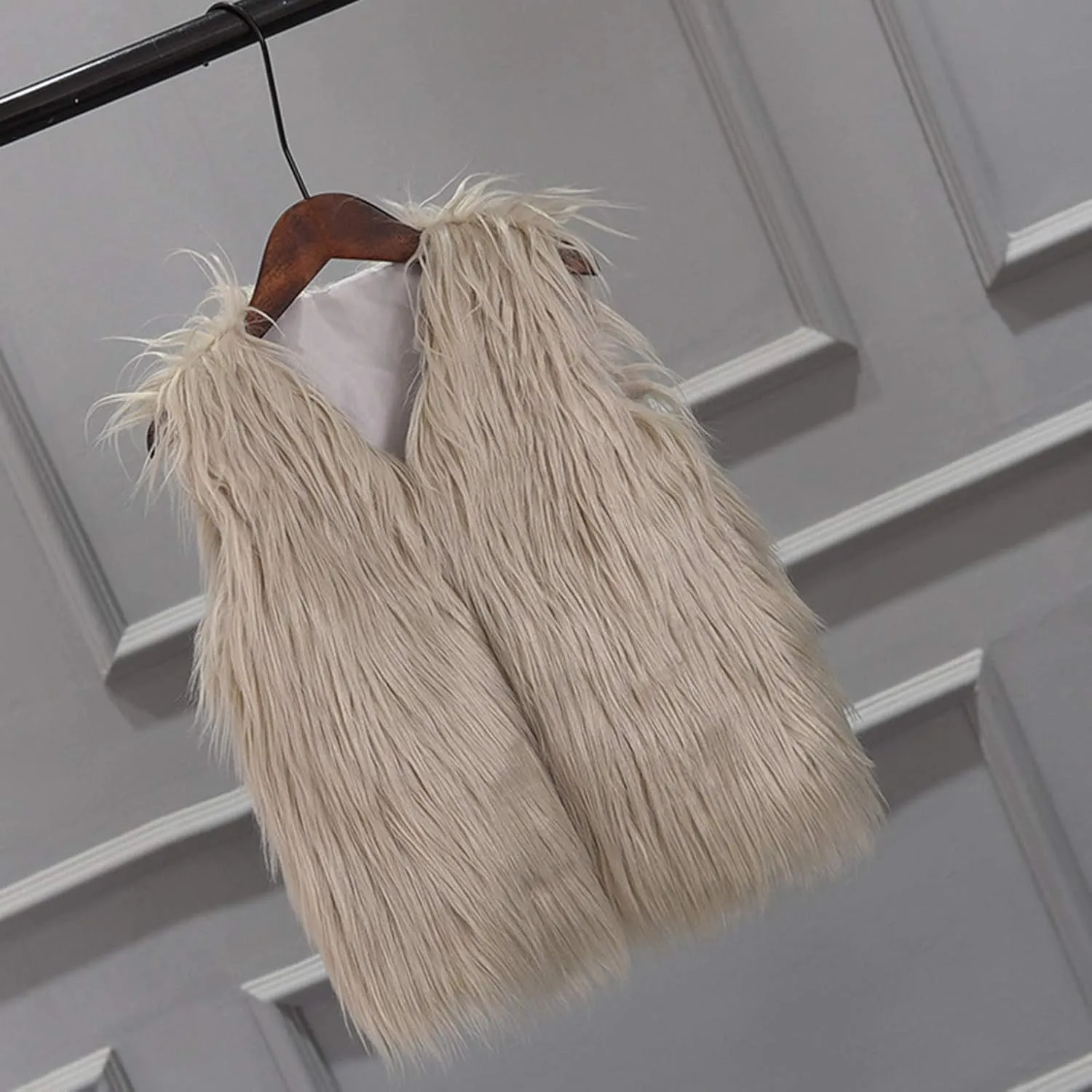 Kids Girl Faux Fur Vest Coat Toddler Winter Fleece Fuzzy Furry Jacket Sleeveless Coat Thick Warm Waistcoat Outwear