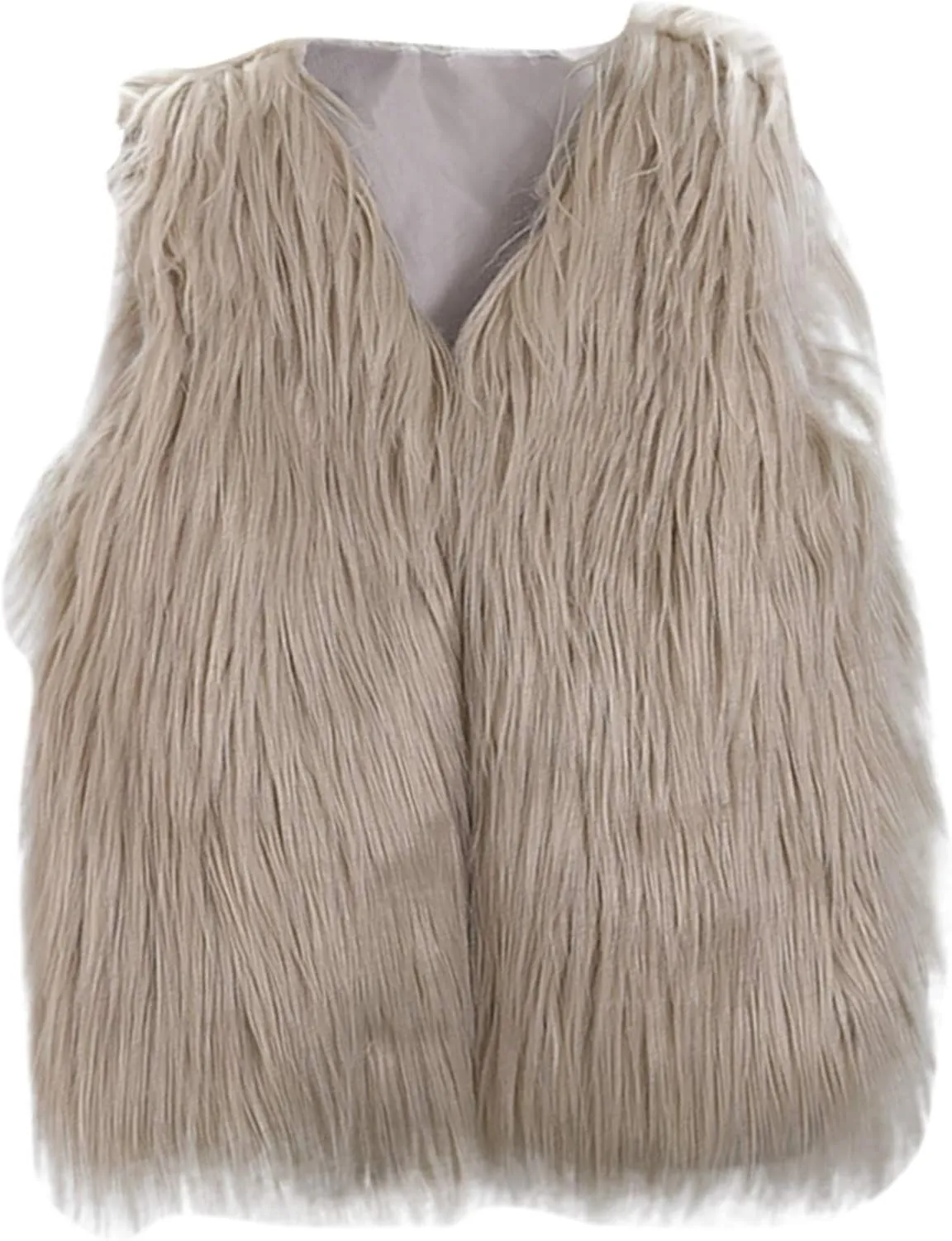 Kids Girl Faux Fur Vest Coat Toddler Winter Fleece Fuzzy Furry Jacket Sleeveless Coat Thick Warm Waistcoat Outwear