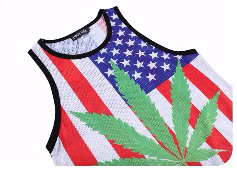 Men's American Weed Flag Tank Top