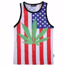Men's American Weed Flag Tank Top