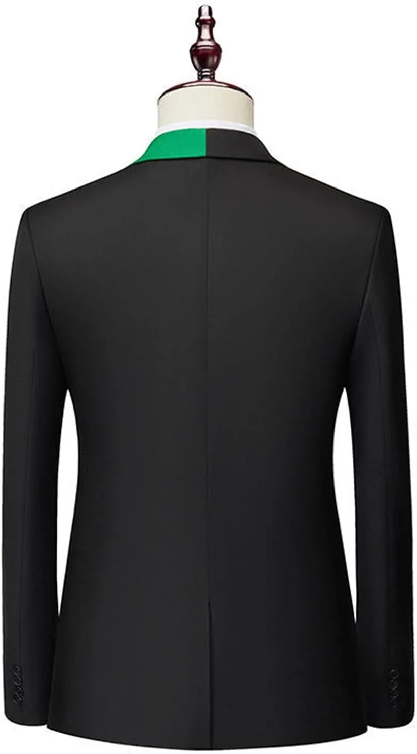 Men's Blazer Casual Sport Coats Slim Fit One Button Suit Jacket Lightweight Sports Jacket Color Block Patchwork Coat