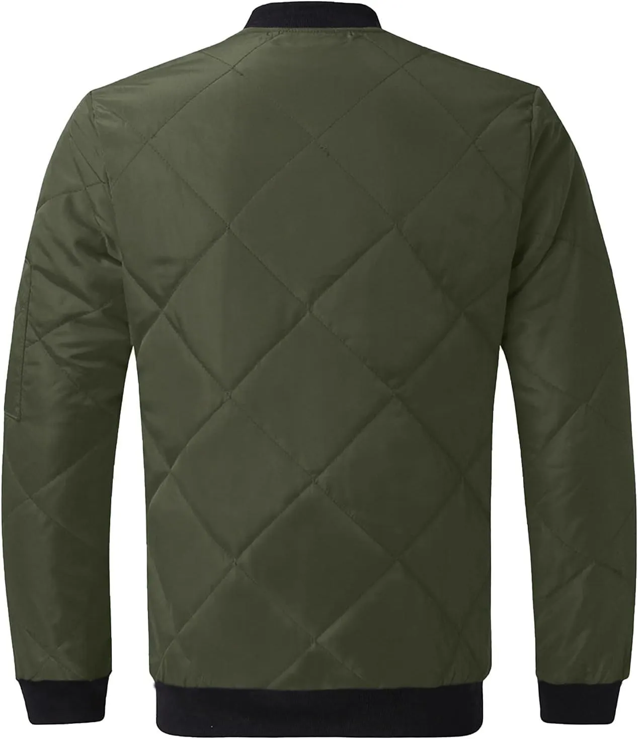 Men's Insulated Winter Coats Lightweight Full Zip Quilted Bomber Jackets Padded Puffer Coats for Travel Cold Weather