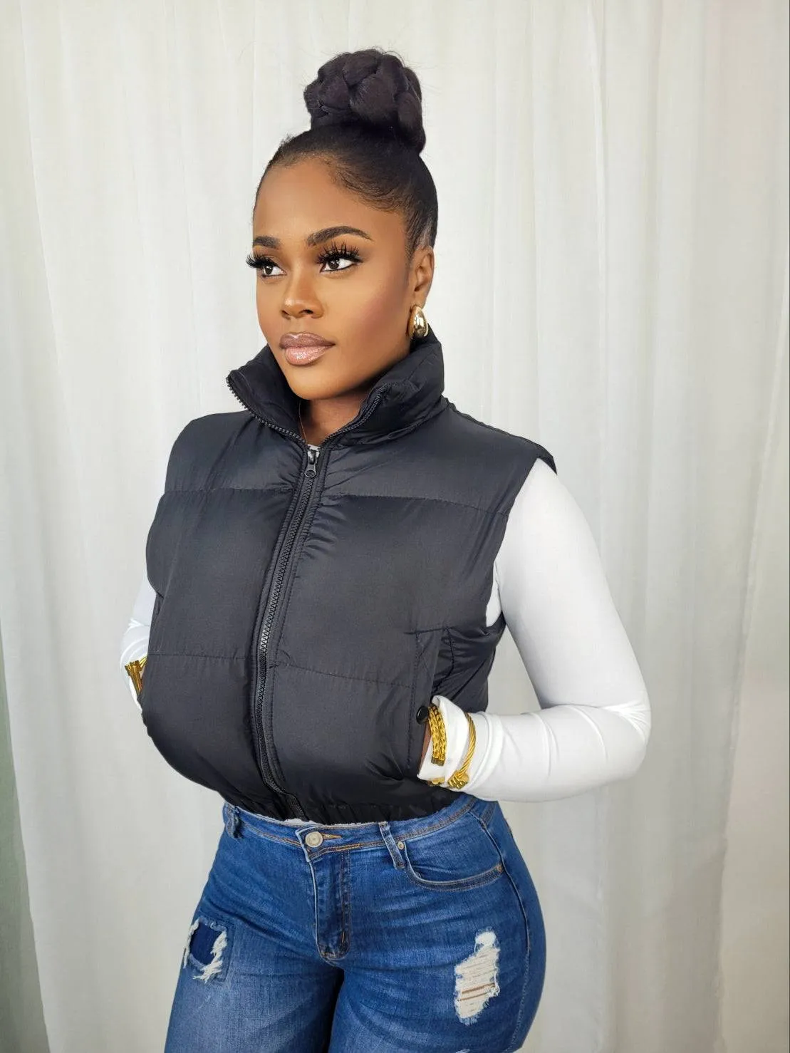 Miva Padded Vest Jackets (Black)