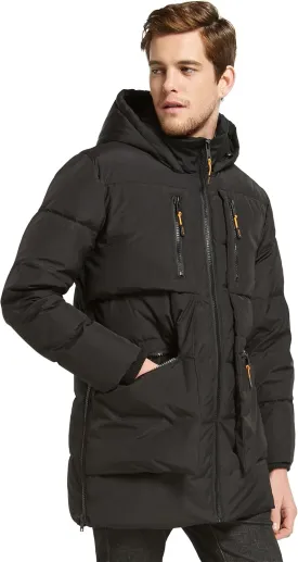 Orolay Men's Thickened Down Jacket Hooded Winter Puffer Jacket with 6 Pockets