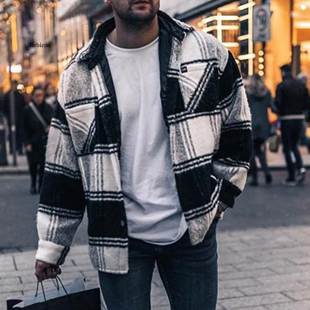 Plaid Lapel Fashion Jackets