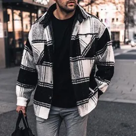 Plaid Lapel Fashion Jackets