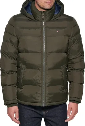 Tommy Hilfiger Men's Down Alternative Hooded Puffer Jacket (Standard and Big & Tall)