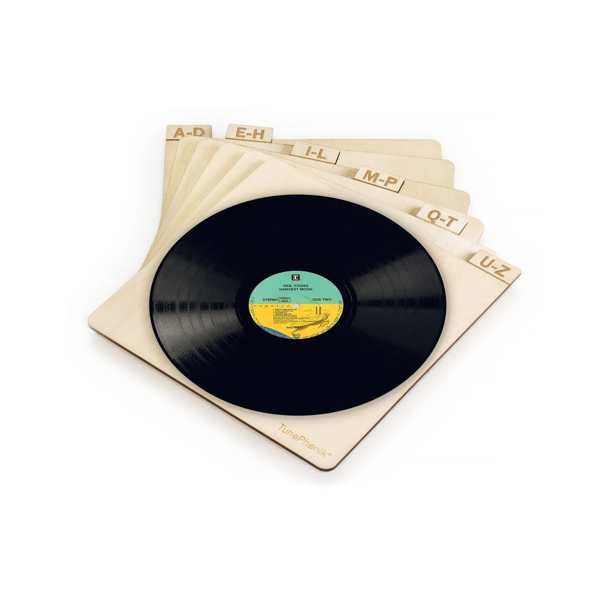 Tunephonik Vertical Laser Cut Wooden Record Dividers To Organize Vinyl Lps Up To 12