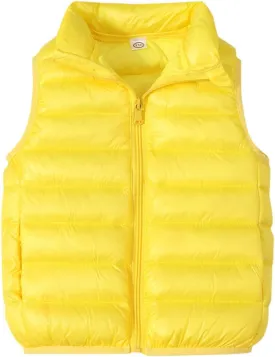 Unisex Baby Vest Stand Up Zip Up Sleeveless Jacket for Winter Fall Hooded Coats for Teen Girls