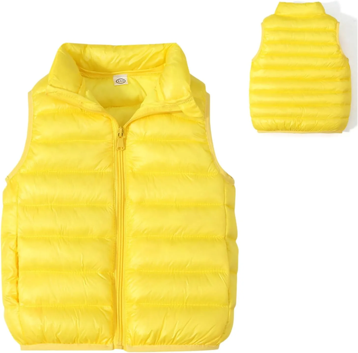 Unisex Baby Vest Stand Up Zip Up Sleeveless Jacket for Winter Fall Hooded Coats for Teen Girls
