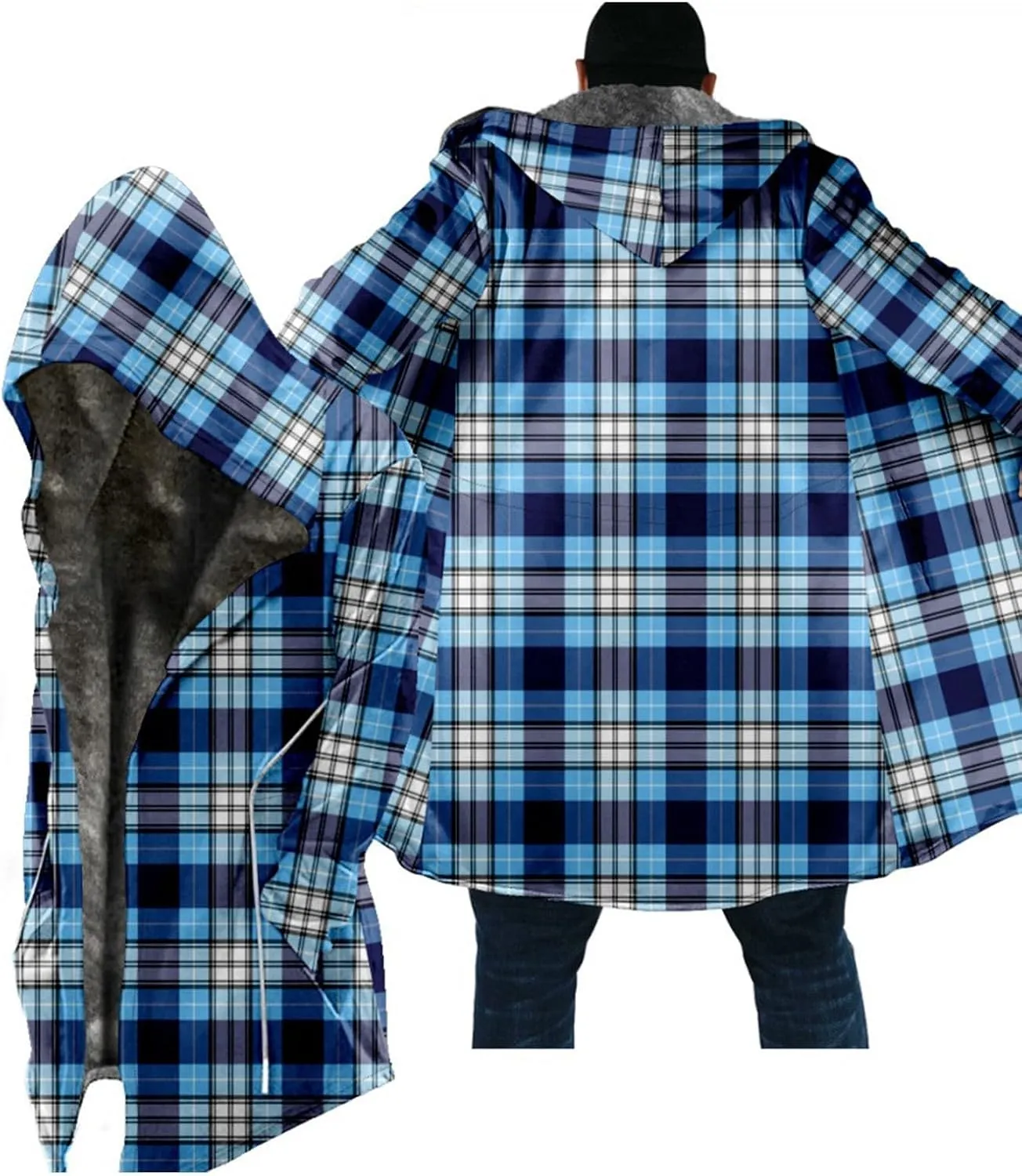 Winter Coats for Men With Hood Long Sleeve Heavyweight Warm Fleece Jacket, M-6XL
