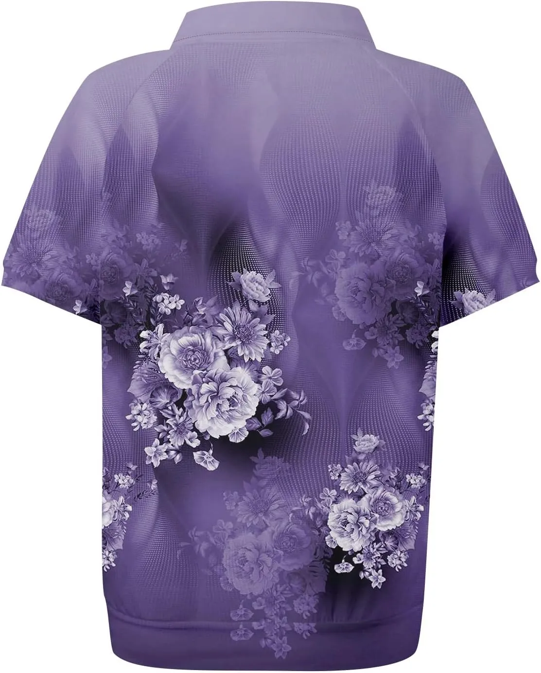 Womens Short Sleeve Tops Spring Button Down Polo Neck Shirts Lightweight Blouses Floral Print Outfits