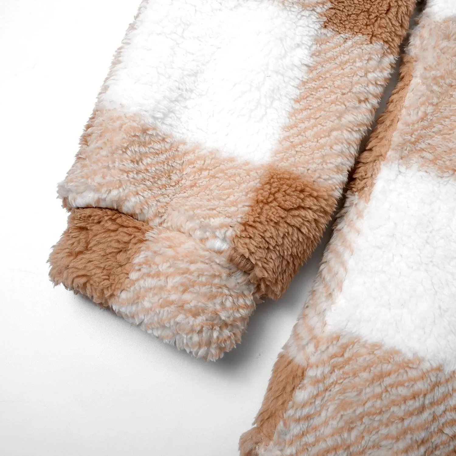 Womens Winter Coats Casual Fuzzy Fleece Shirt Open Front Fall Sherpa Jackets Warm Plaid Cardigans Trendy Outerwear