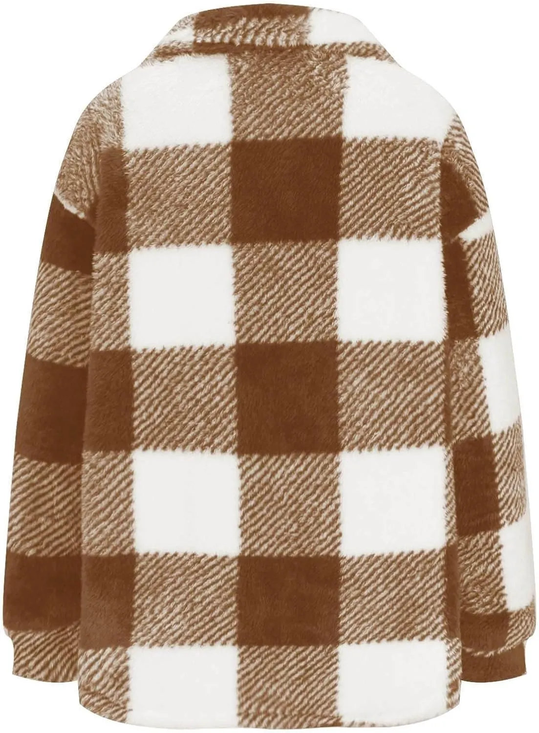 Womens Winter Coats Casual Fuzzy Fleece Shirt Open Front Fall Sherpa Jackets Warm Plaid Cardigans Trendy Outerwear