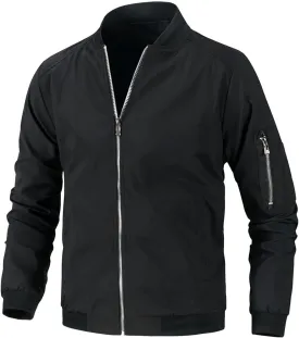 Ymosrh Men's Jacket Lightweight Casual Fall Winter Windbreaker Bomber Zip Up Coat with Pocket Jacket for Men, XXXL-L6