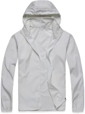 Ymosrh Men's Work Jackets Lightweight Waterproof Windbreaker Rain Jacket Packable with Hood for Hiking Travel, XS-3XL